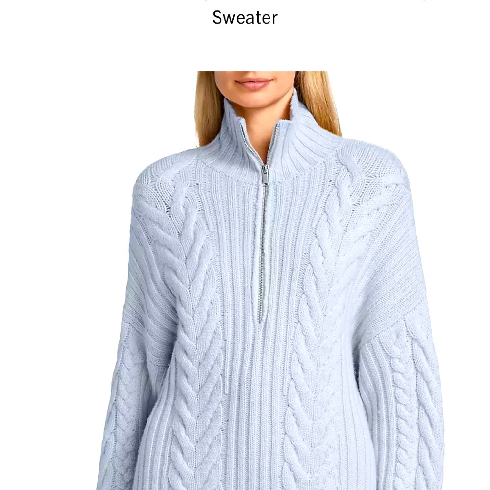 NADAAM wool cable kit cashmere open back 3/4 zip